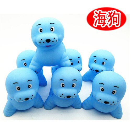 5PCS Lovely Rubber Animals With Sound Toys for Baby Shower B