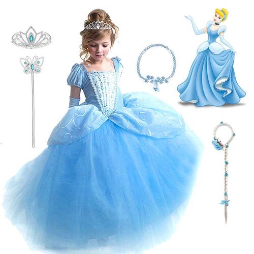 Girl Cinderella Cosplay Dress Up Clothes Girls Christmas