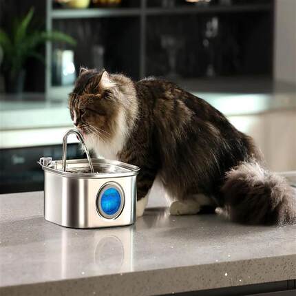 3.2L Stainless Steel Pet Water Feeder Auto Cat Fountain Smar