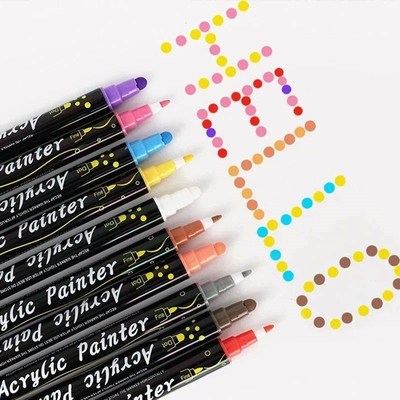 Acrylic Marker 12 24 36 Colors Double Headed Waterproof Art