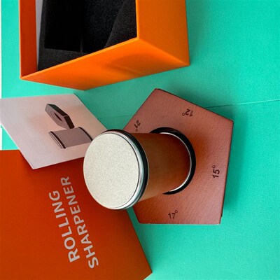 Adjustable sharpening stone, drum knife sharpener, rolling