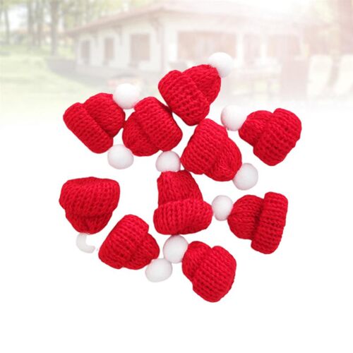 10PCS Knitted Small Christmas Hat Santa Claus Cap Cute