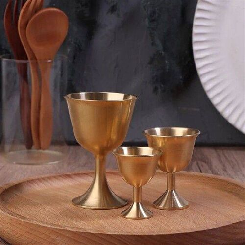 1Pc Vintage Brass Mug Red Wine Glass Good Gloss Copper