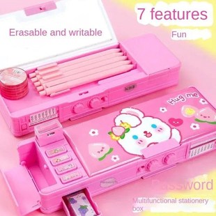 Girls Password Lock High-tech Pencil Case Multifunctional St