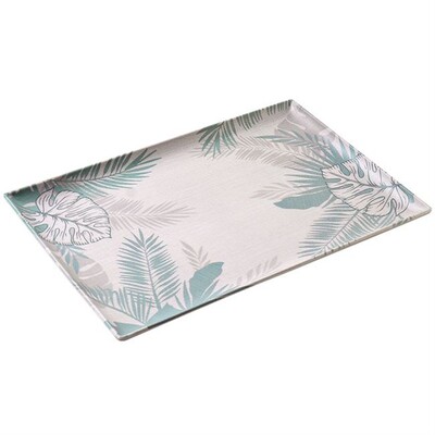 rectangular plastic tray water cup tea saucer salver food