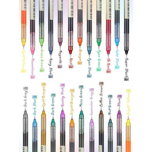 10 Colors Straight liquid Gel Pen Quick-drying Large-capacit