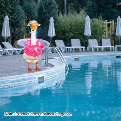 Porch Goose Summer Costume Decorative Lawn Goose Statue