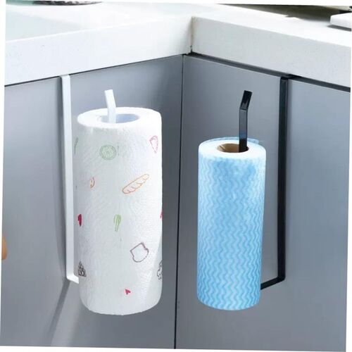 Non-perforated kitchen paper towel rack under cabinet hanger