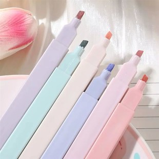6pcs/set Pastel Color Highlighter Kawaii Stationery Color Ma