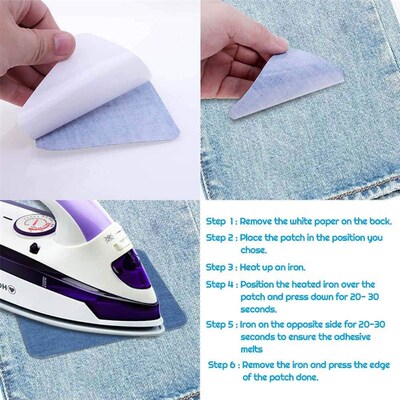 Iron on Patches Denim Jeans Clothing  Repair Decorating Kit