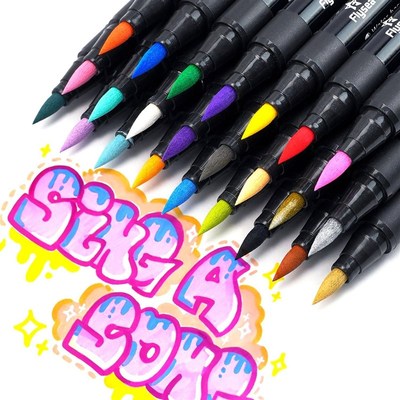 12/24/36 Colors Brush Tip Acrylic Paint Pens, Paint Markers