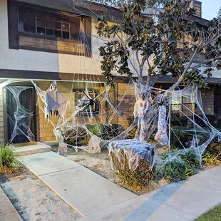 White Sretchy Cobweb Artificial Spider Web Halloween Decorat