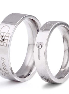 New new tend fashion ring love lock diamond titanium steel c