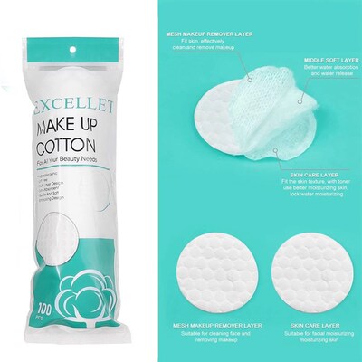 100Pcs/pack Facial Make Up Cosmetic Cotton Pads Round Soft M