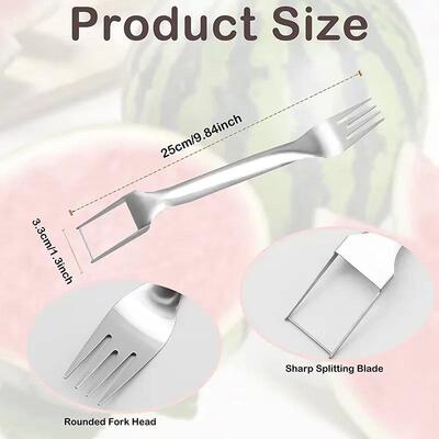 2 in 1 Watermelon Cutter Stainless Steel Watermelon Fork Sli
