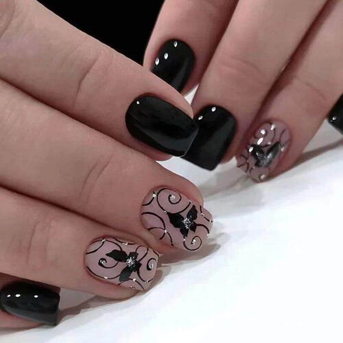 24pc Nails Art Fake Nail Tips False Press on Coffin with