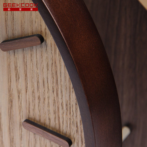 14 inch stereo wooden silent wall clock Norwegian forest sca