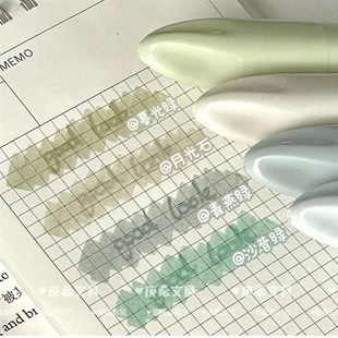 Pastel Highlighter Set Marker Pens Lipstick Design Soft Brus