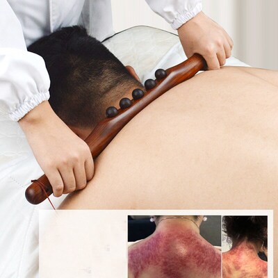 Natural Carbonized Wood Scraping Massage Stick Body Massage