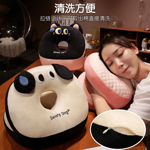 卡通冰丝午睡枕办公室午休趴枕小学生上班族专用睡觉枕头夏季透气