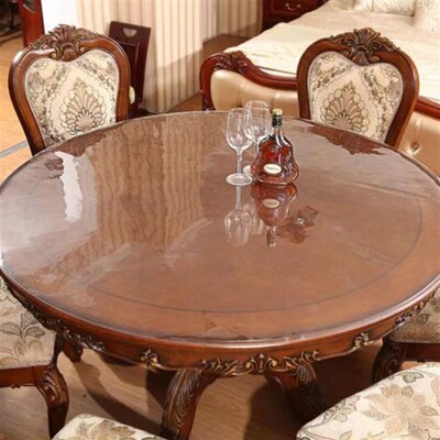 PVC Tablecloth Transparent Waterproof Round Table Cloth Kitc