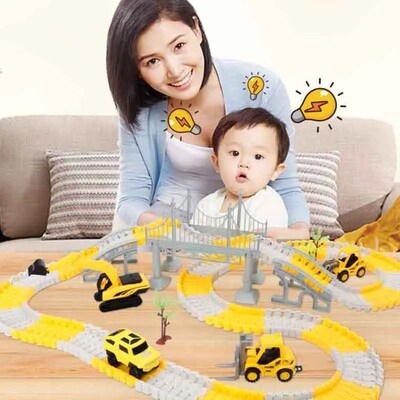 137-467pcs Children Electric Track Toy Car Engineering Car K