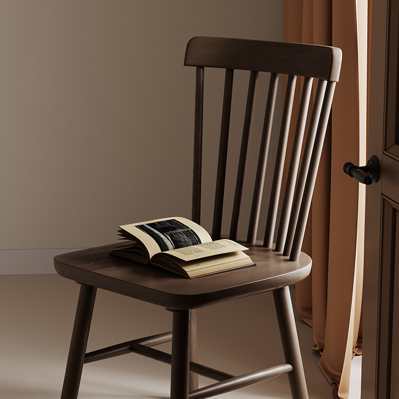 实木餐椅家用中古茶桌椅子靠背复古餐桌椅咖啡厅商用胡桃木温莎椅,住宅家具,餐椅,淘宝优惠券,粉丝福利购,淘宝优惠卷