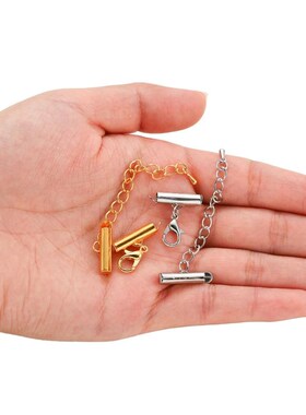 10set/lot Crimp End Beads Slide End Clasp With Chain Buckles