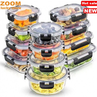 12-Pack,Glass Meal Prep Containers,Food Storage Lunch box