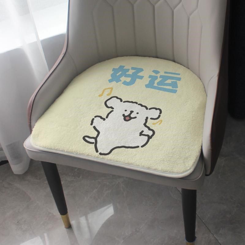 可爱线条狗冬季羊羔绒面半圆马蹄形椅垫保暖隔冷隔凉餐椅屁垫坐垫,居家布艺,椅垫,淘宝优惠券,粉丝福利购,淘宝优惠卷