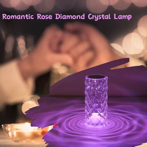 Crystal Table Lamp for Bedroom 16 Colors Touch/Remote Dimmab