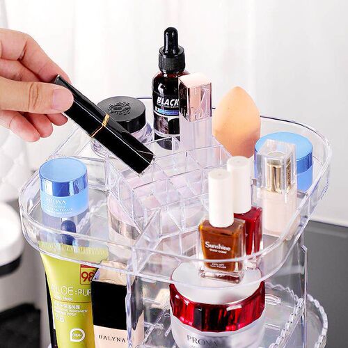 360 Degree Rotating Cosmetic Storage Box Makeup Organizer 1