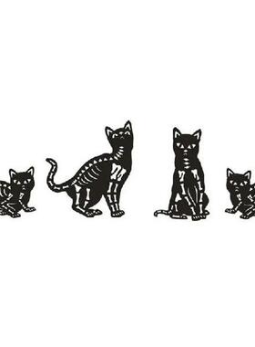 Metal Cat Garden Stake Set Of 4 Metal Cat Silhouette Garden