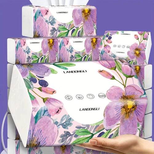 10 Packs of Facial Tissue, 270 Sheets Per Pack, Household To