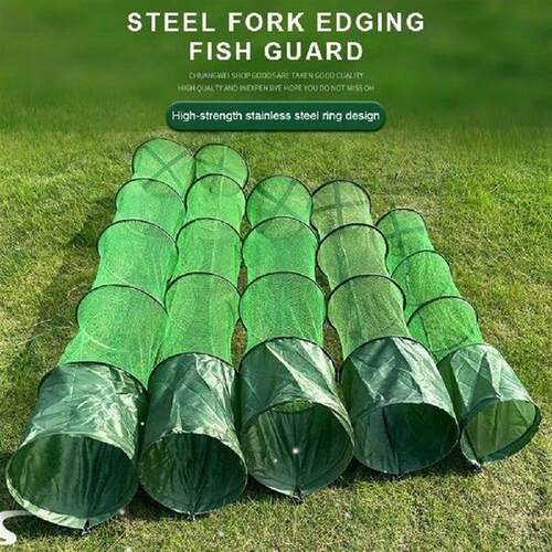 Telescopic Fyke Net Stainless Steel Ring Folding Fishing