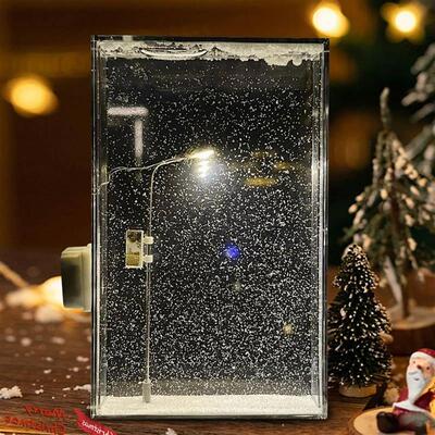 Snowy Night Flowing Small Night Light Street Light Snow Simu
