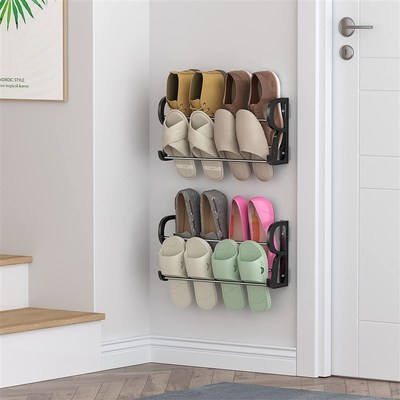 Suspended shoe rack 2-piece set, adhesive suspension bracket