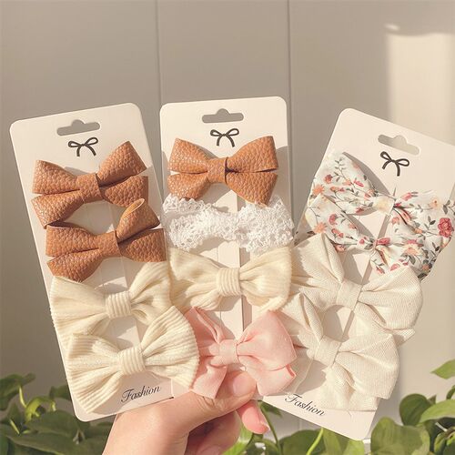 4PCS/SET 2021 New Girls Leopard Hairpins Kids Sweet Hair Cli