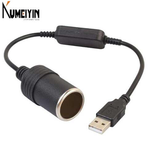 5V USB to 12V Car Cigarette Lighter Socket Converter Adapter