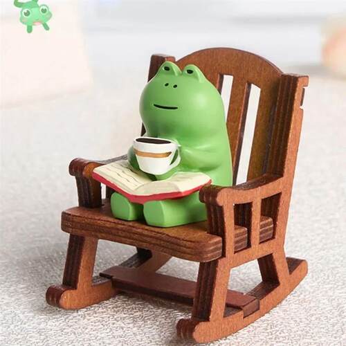 Frog Rocker Chair Cute Healing Small Decoration Office Deskt