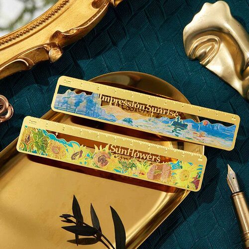 Retro Floral Mountains Landscape Ruler Creative Bookmarks fo