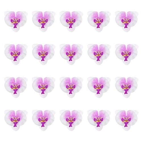 12 Artificial Butterfly chid Silk Flower Heads Real Touch