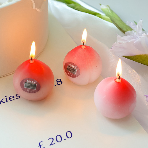 1pc Cute Peach Aromatic Candle Fruit Soy Wax Aromatherapy