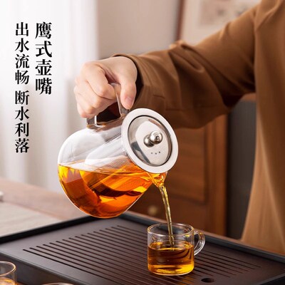 Glass teapot small filter simple tea set office tea pot 7
