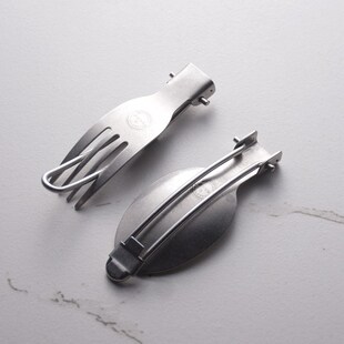 Stainless steel foldable travel utensils fork and spoon