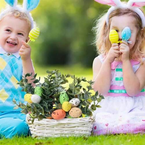 10/1PC Easter Decoration Artificial Egg Flower Branch Colorf