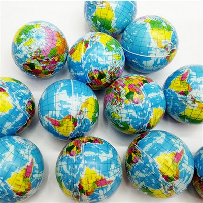 2PCS Stress Relief World Map Jumbo Ball Atlas Globe Palm Ba