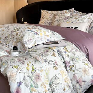 All-cotton 4pc bedding set sheet quilt blanket duvet cover