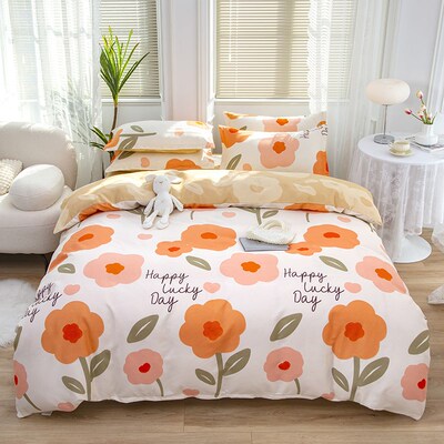 4pc bed sheet sets bedding bedsheet set cover single/doule