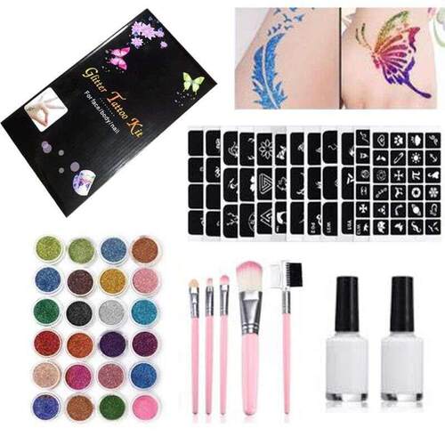 24 Color 125 Tattoo Templates Flash Diamond Glitter Flash Po